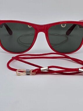 Ray-Ban B&L Wayfarer II L1736 Red Frame G-15 Green Lens Sunglasses w/ Retainer